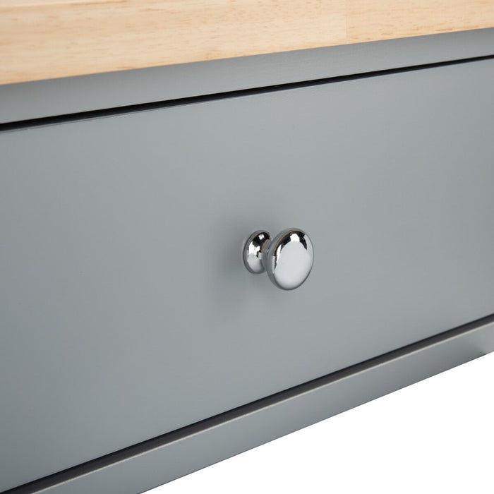 Locklyn 1 Door 2 Drawer 2 Shelf Kitchen Cart/ Grey