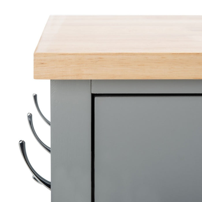 Locklyn 1 Door 2 Drawer 2 Shelf Kitchen Cart/ Grey
