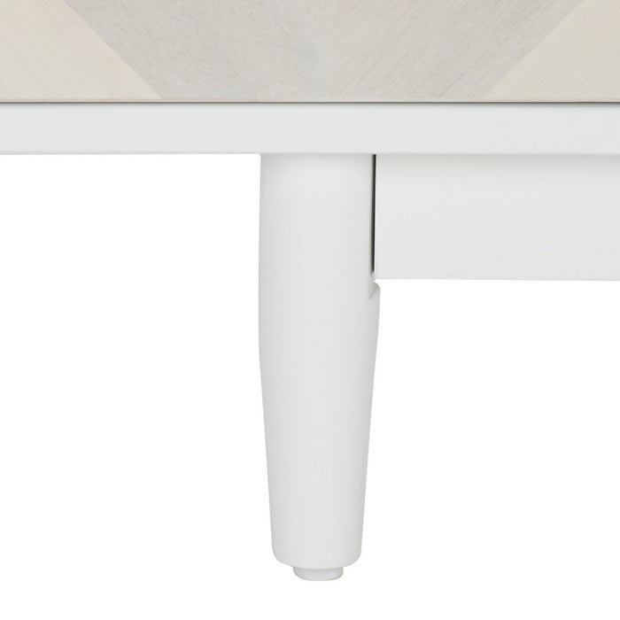Tay 3 Shelf Patterned Media Stand/ White