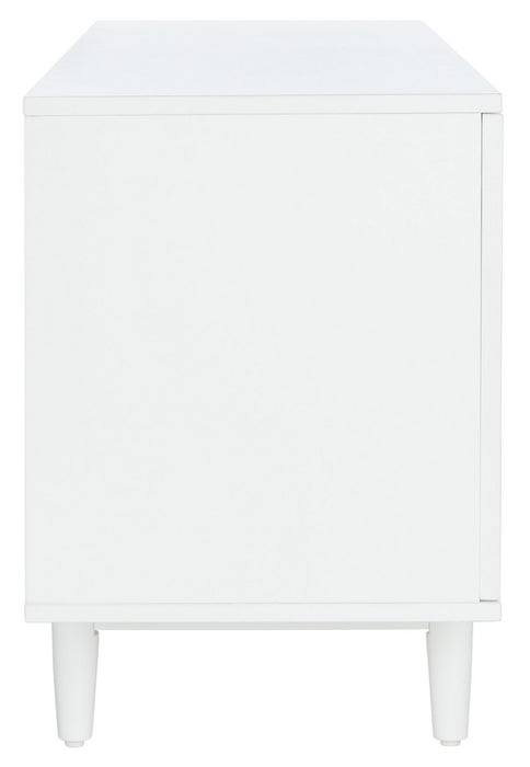 Tay 3 Shelf Patterned Media Stand/ White