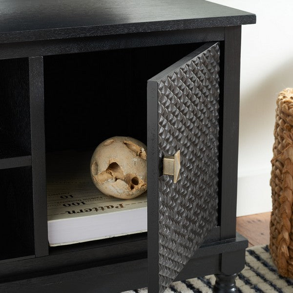 Halton 2 Door 1 Shelf Media Stand/ Black
