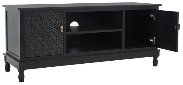 Halton 2 Door 1 Shelf Media Stand/ Black