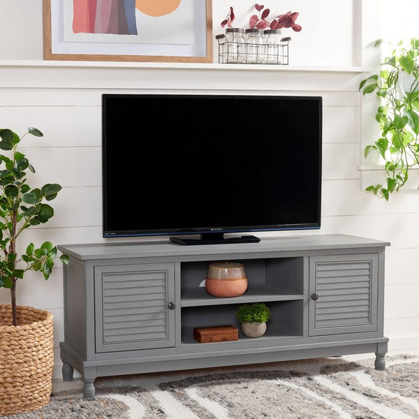 Tate 2 Door 1 Shelf Media Stand/Distressed Grey