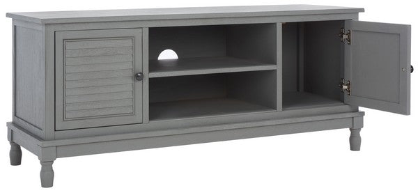 Tate 2 Door 1 Shelf Media Stand/Distressed Grey