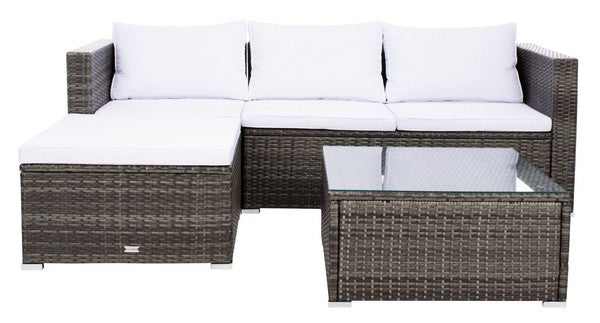 Madalina Living Set/Grey Brown / White