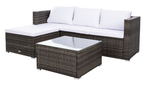 Madalina Living Set/Grey Brown / White