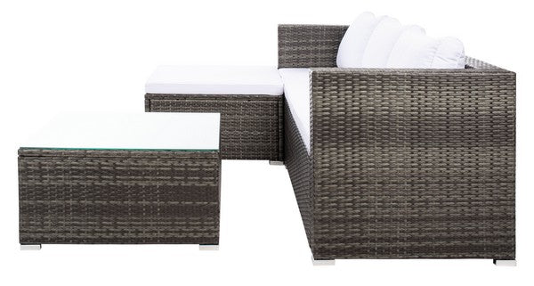 Madalina Living Set/Grey Brown / White
