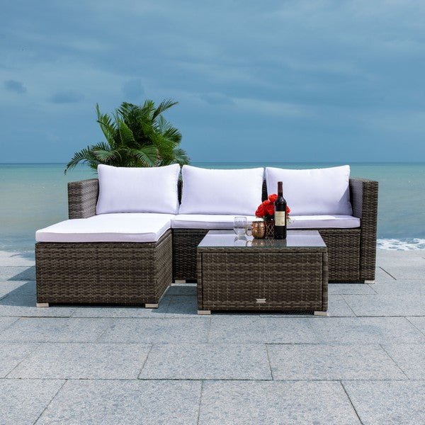 Madalina Living Set/Grey Brown / White