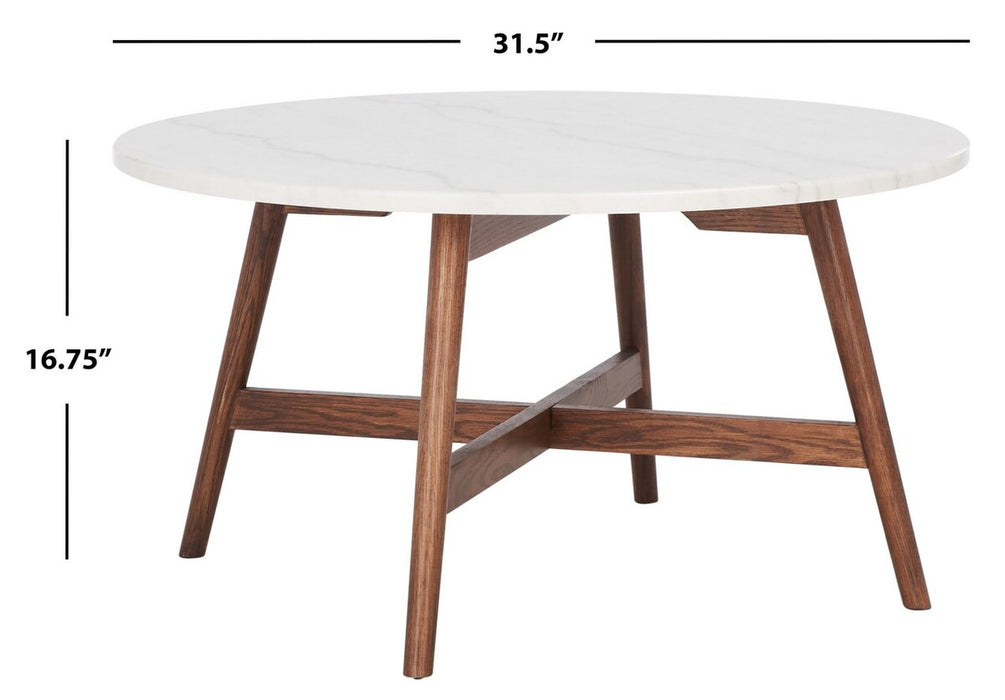 Maja Round Marble Coffee Table Marble / Walnut