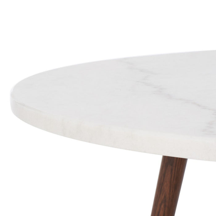 Maja Round Marble Coffee Table Marble / Walnut