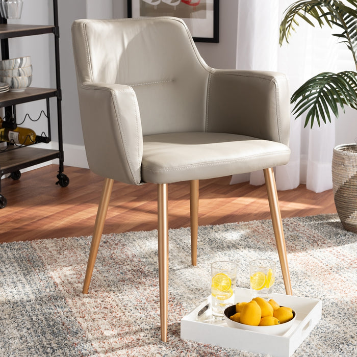 Martine Gold Metal Dining Chair