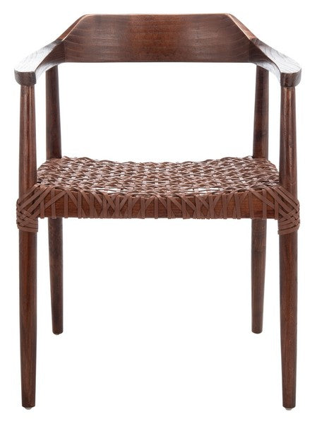 Munro Leather Woven Accent Chair/Walnut - Cool Stuff & Accessories