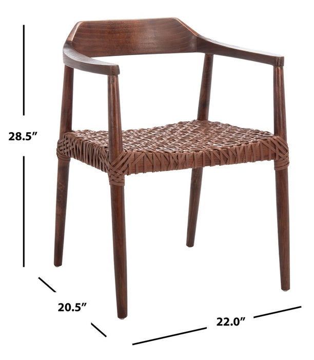 Munro Leather Woven Accent Chair/Walnut - Cool Stuff & Accessories