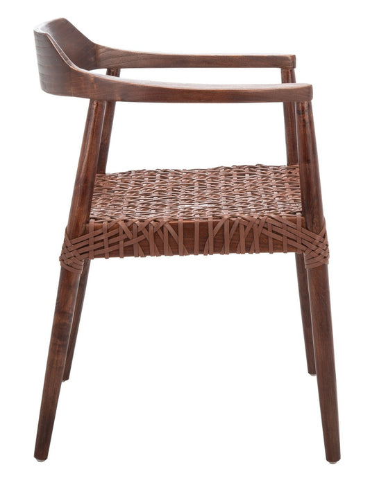 Munro Leather Woven Accent Chair/Walnut - Cool Stuff & Accessories