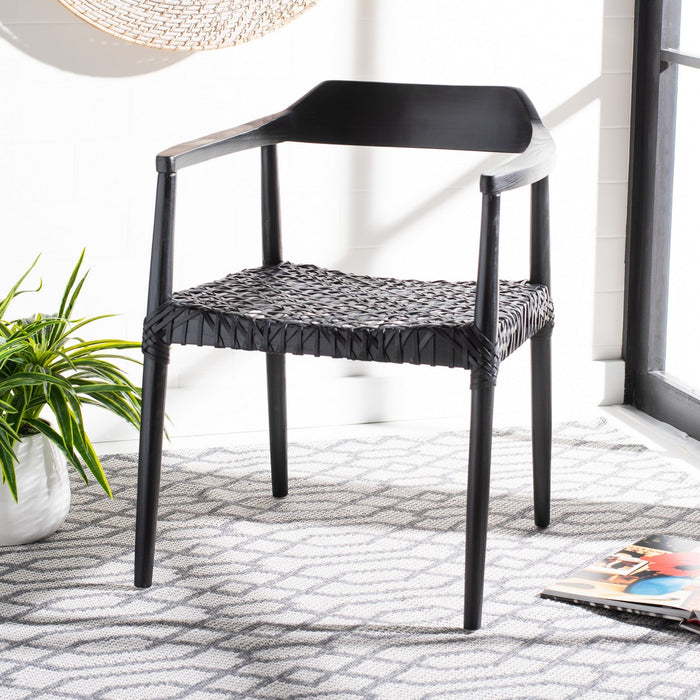 Munro Leather Woven Accent Chair/Black - Cool Stuff & Accessories