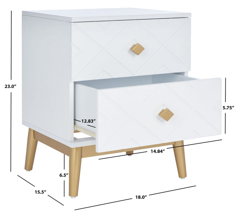 Wilfred 2 Drawer Patterned Night Stand