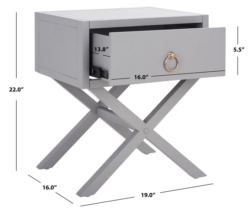 Odilia 1 Drawer Nightstand/ Grey
