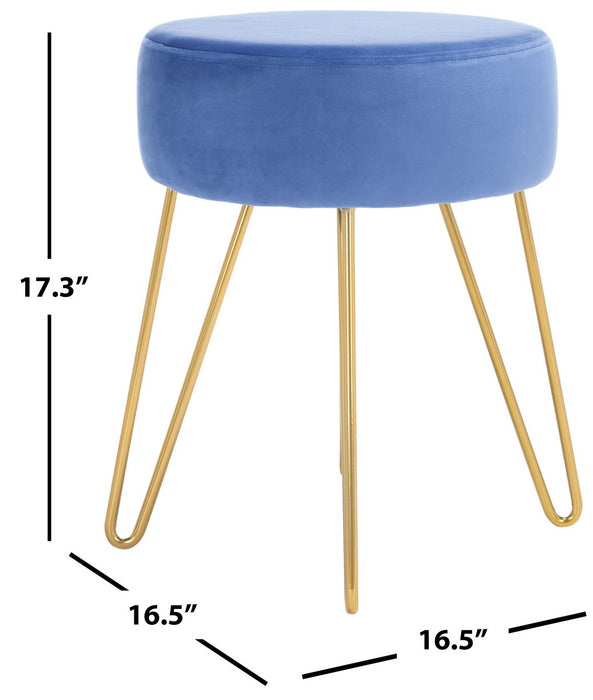 Abrea Blue Round Ottoman - Cool Stuff & Accessories