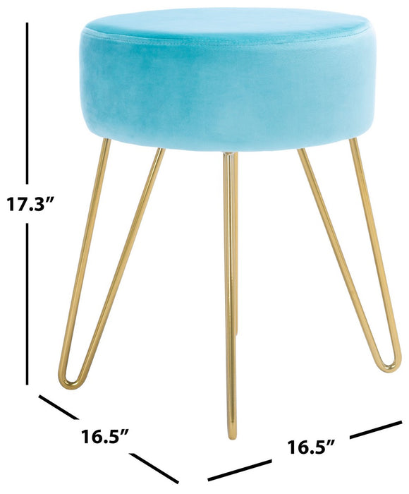 Abrea Aqua Round Ottoman - Cool Stuff & Accessories