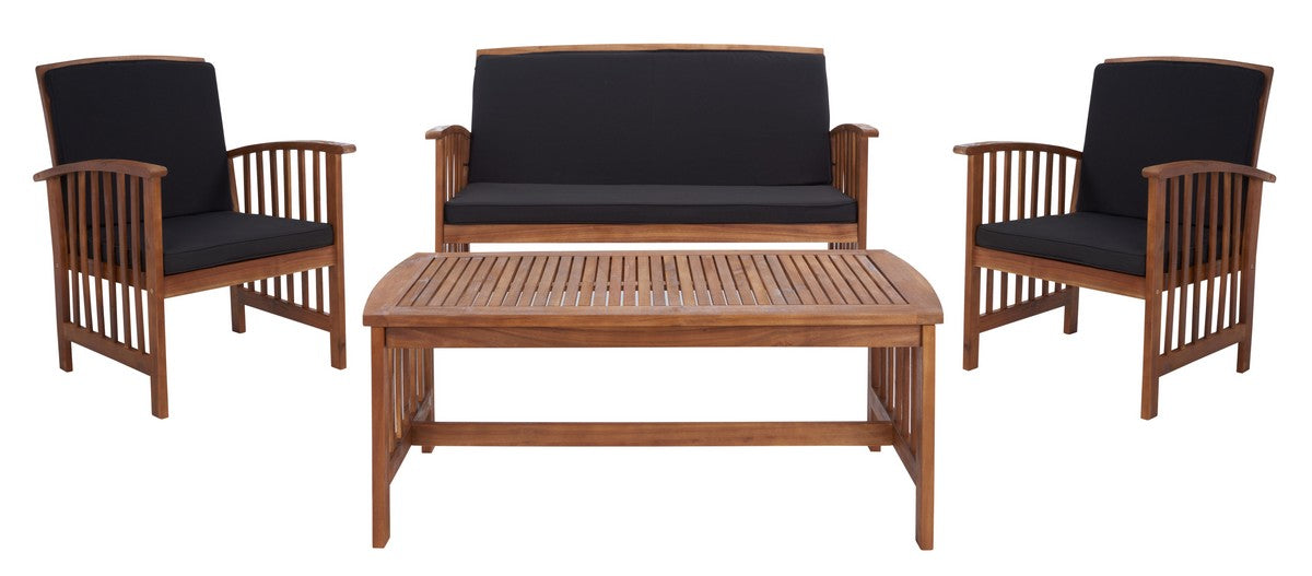 Rocklin 4 Pc Outdoor Set/ Natural/ Black