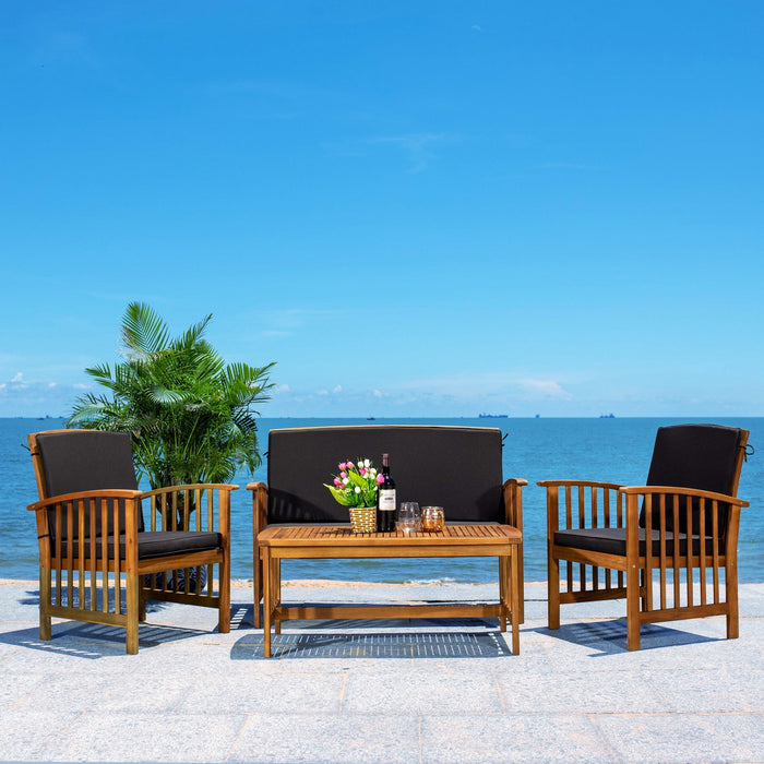 Rocklin 4 Pc Outdoor Set/ Natural/ Black