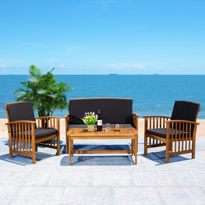 Rocklin 4 Pc Outdoor Set/ Natural/ Black
