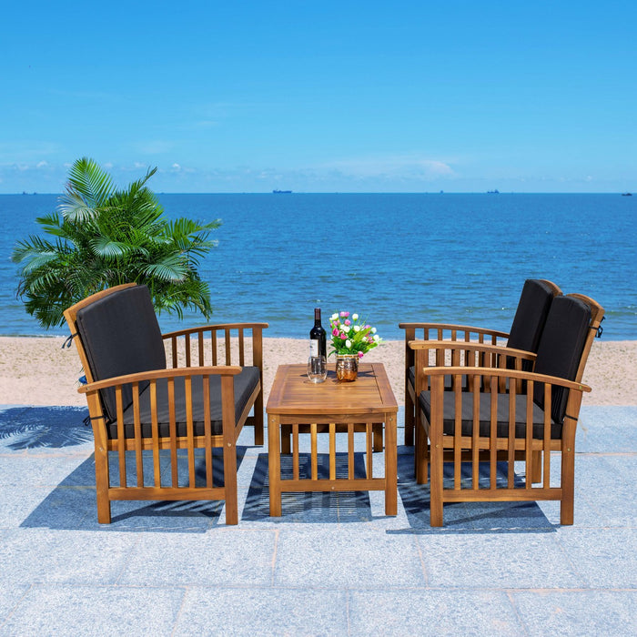 Rocklin 4 Pc Outdoor Set/ Natural/ Black