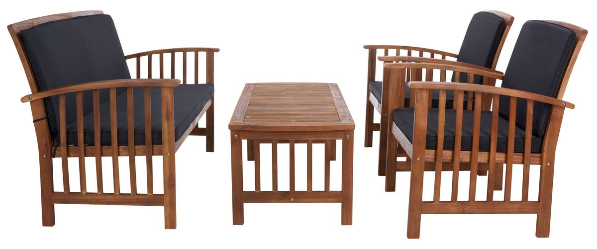Rocklin 4 Pc Outdoor Set/ Natural/ Black