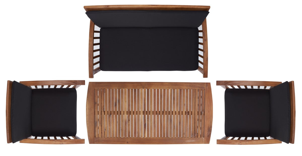 Rocklin 4 Pc Outdoor Set/ Natural/ Black