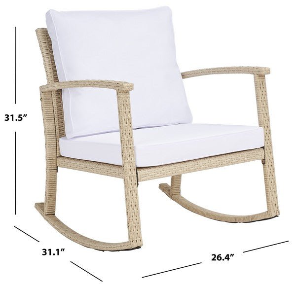 Daire Rocking Chair/Beige White Cushion