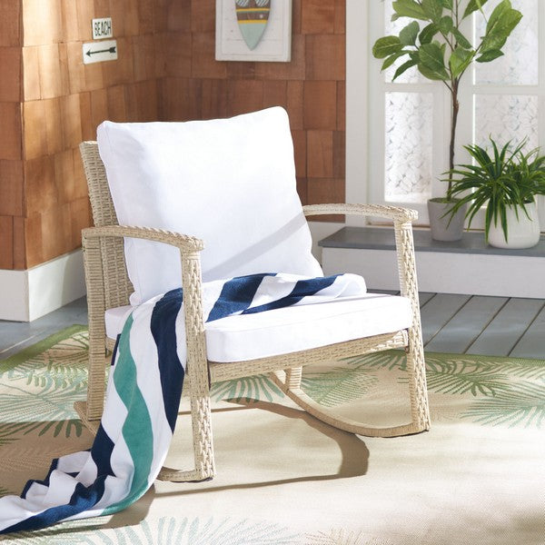 Daire Rocking Chair/Beige White Cushion