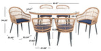 Genser 7 Piece Dining Set/Navy - Cool Stuff & Accessories