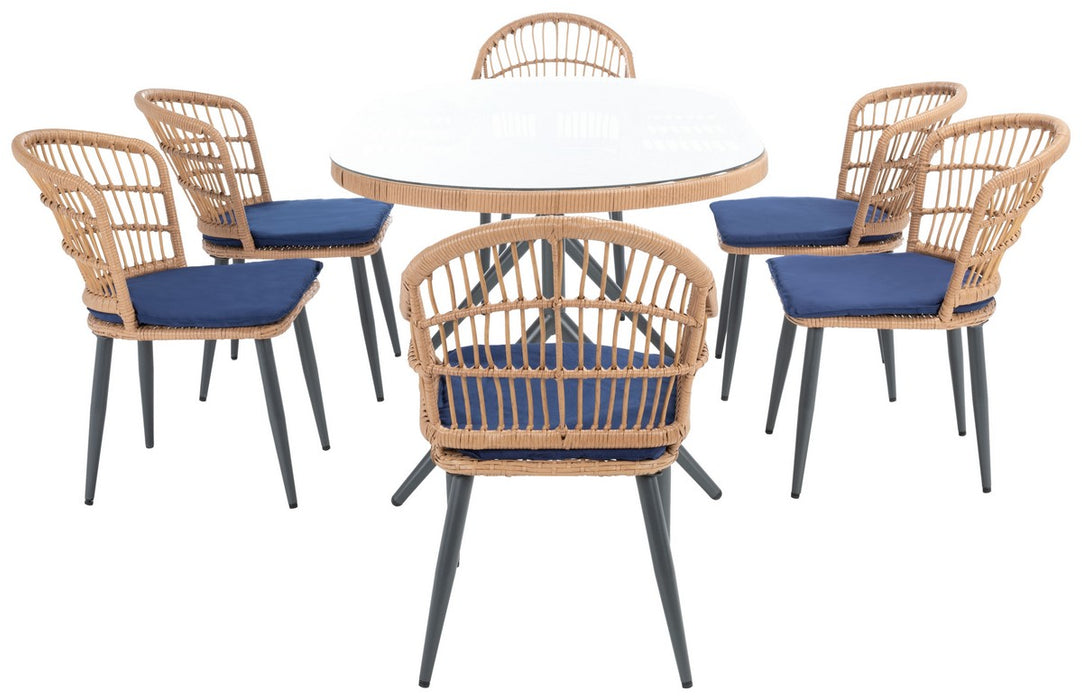 Genser 7 Piece Dining Set/Navy - Cool Stuff & Accessories