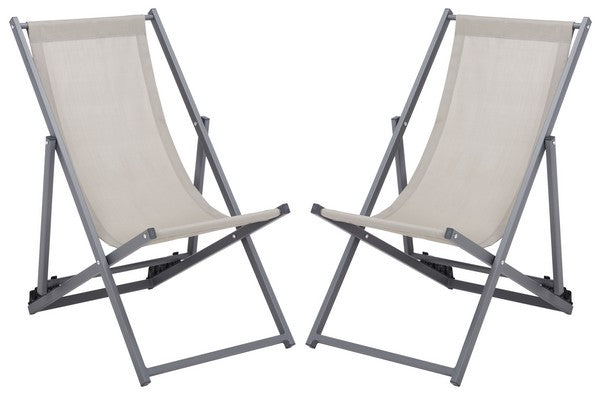 Breslin Set Of 2 Sling Chairs/Grey