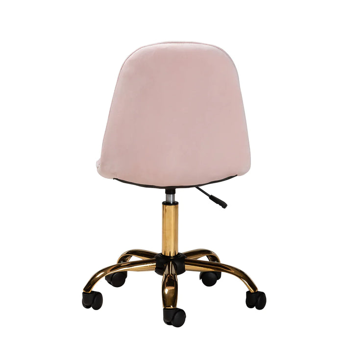 Kabira Swivel Office Chair/Pink Velvet