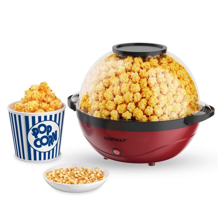 Popcorn Popper Maker With Nonstick Plate Red