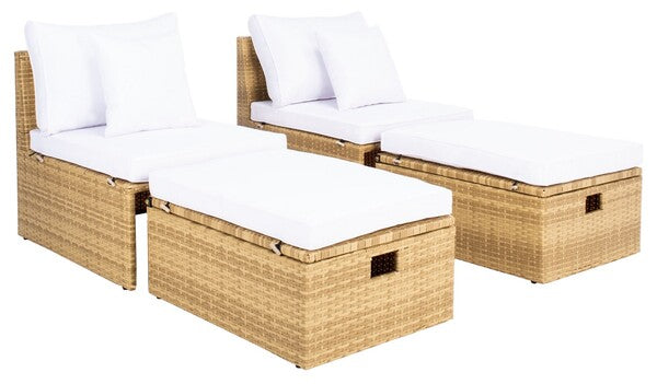 Pramla Outdoor Sette With Ottoman/ Natural White - Cool Stuff & Accessories