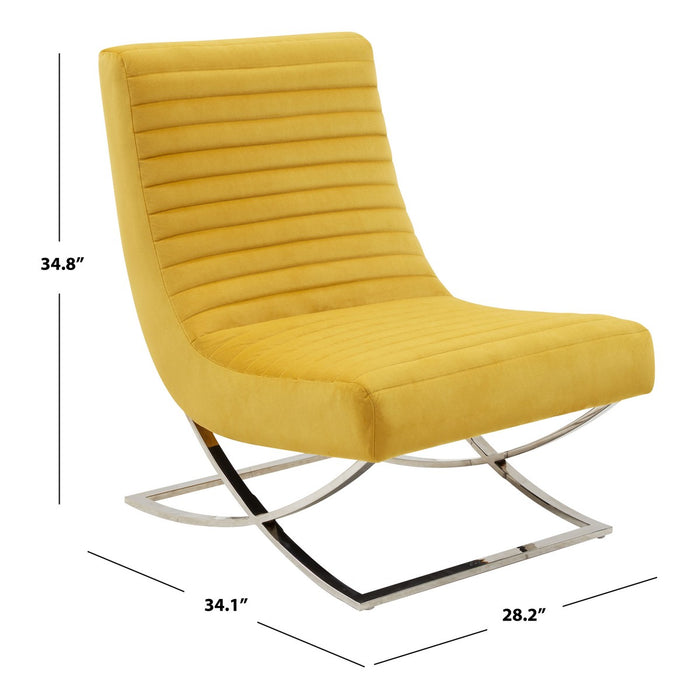 Ramsay Tufted Velvet Accent Chair/Yellow