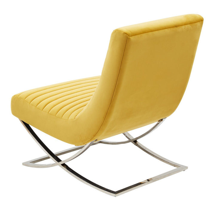 Ramsay Tufted Velvet Accent Chair/Yellow
