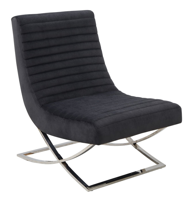 Ramsay Tufted Velvet Accent Chair/ Dark Grey