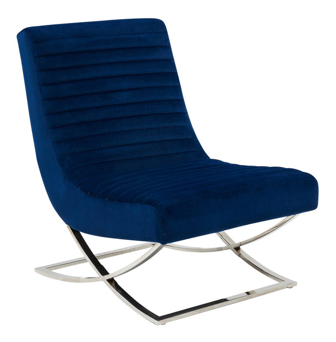 Ramsay Tufted Velvet Accent Chair/Navy