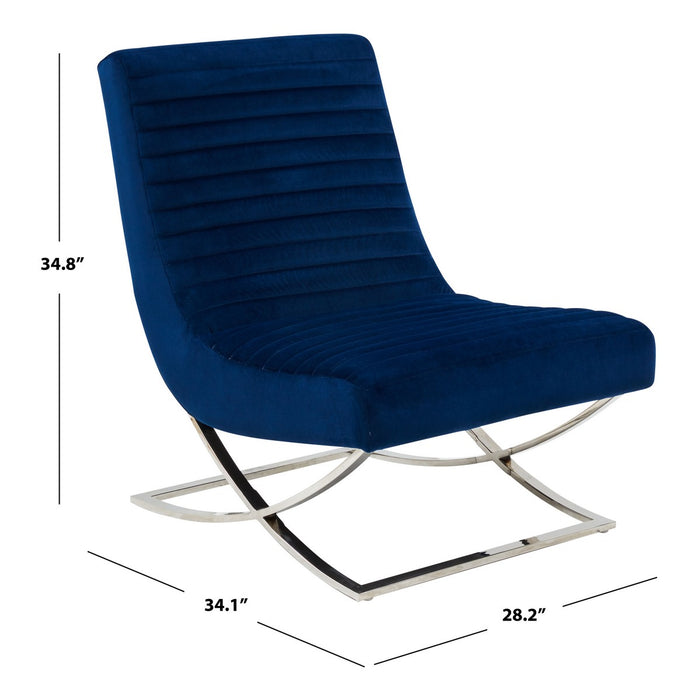 Ramsay Tufted Velvet Accent Chair/Navy