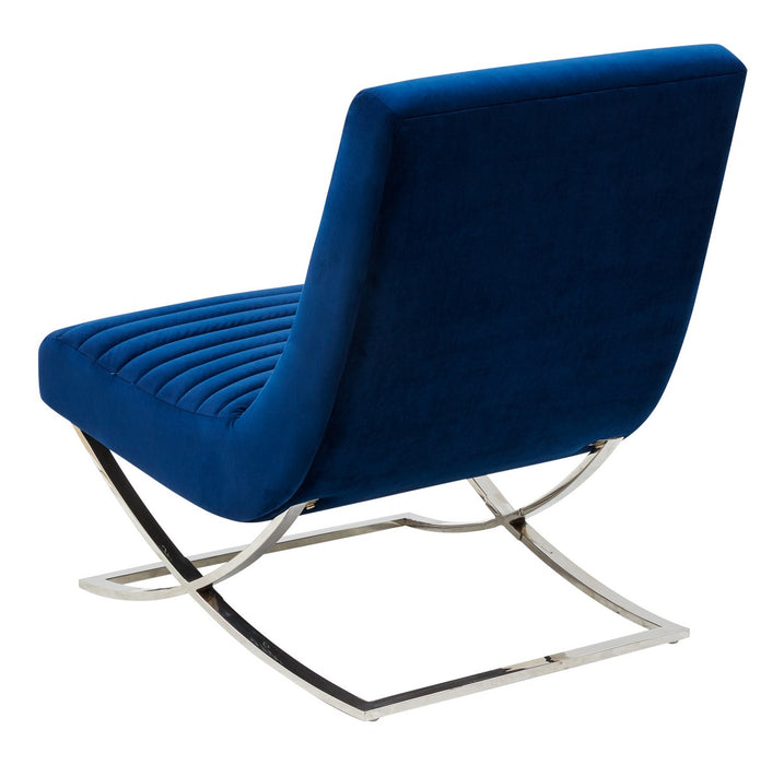 Ramsay Tufted Velvet Accent Chair/Navy