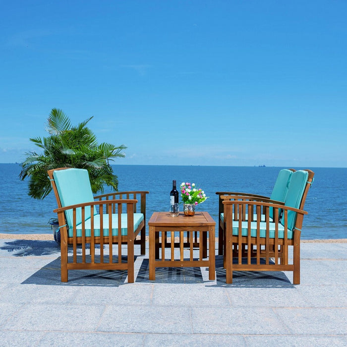 Rocklin 4 Pc Outdoor Set/Aqua Cushion