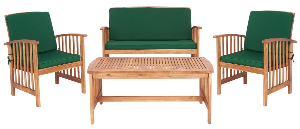 Rocklin 4 Pc Outdoor Set/Green Cushion