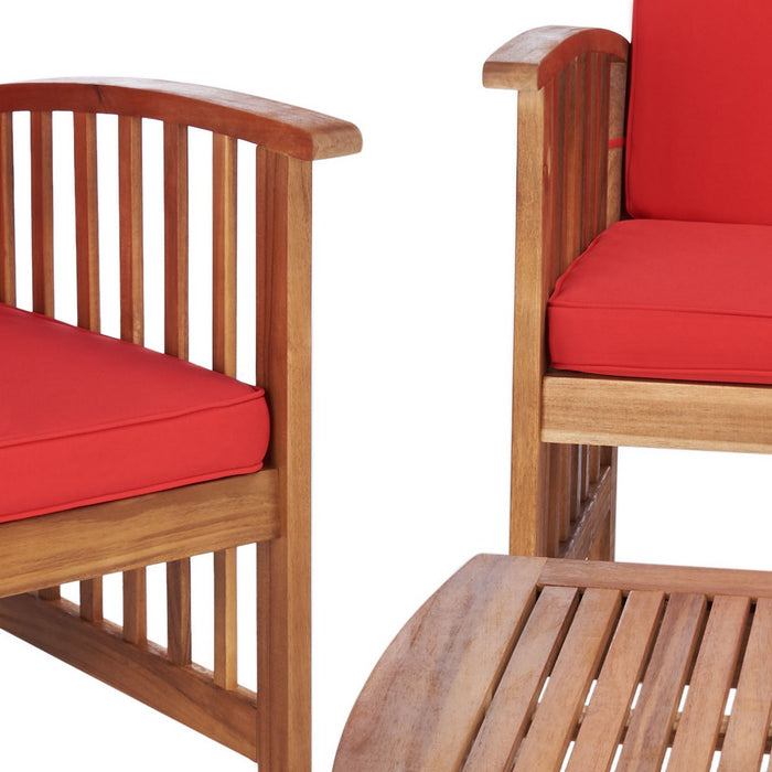 Rocklin 4 Pc Outdoor Set/Red Cushion