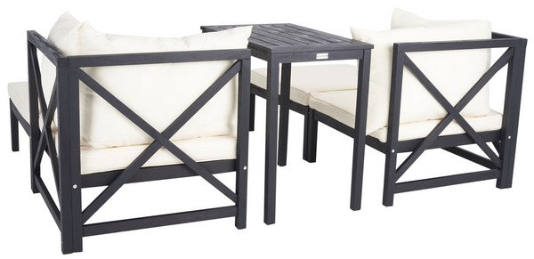 Ronson 5 Pc Sectional Set/Dark Slate Grey / Beige