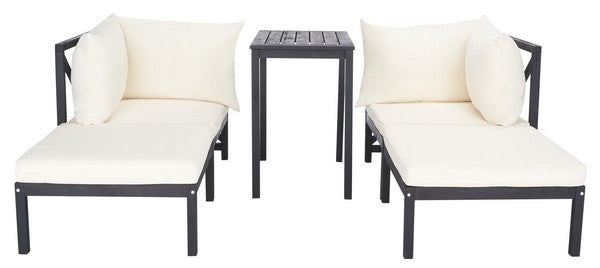 Ronson 5 Pc Sectional Set/Dark Slate Grey / Beige