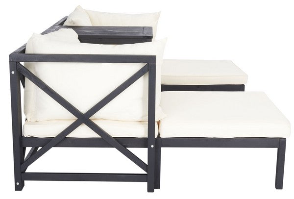 Ronson 5 Pc Sectional Set/Dark Slate Grey / Beige