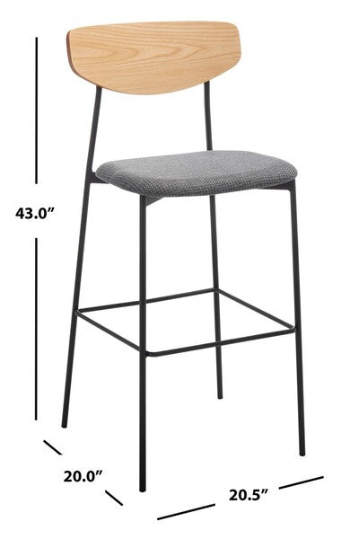 Ryker Bar Stool/ Oak Grey